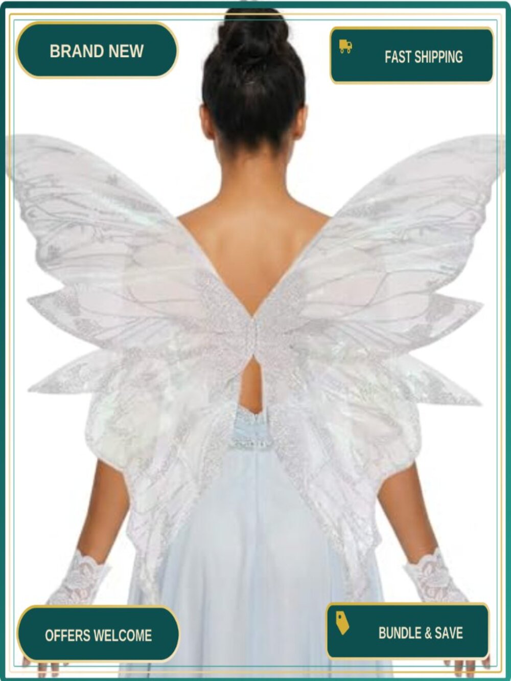 Organza Butterfly Fairy Wings Lace Gloves Cosplay Costume Accessory
